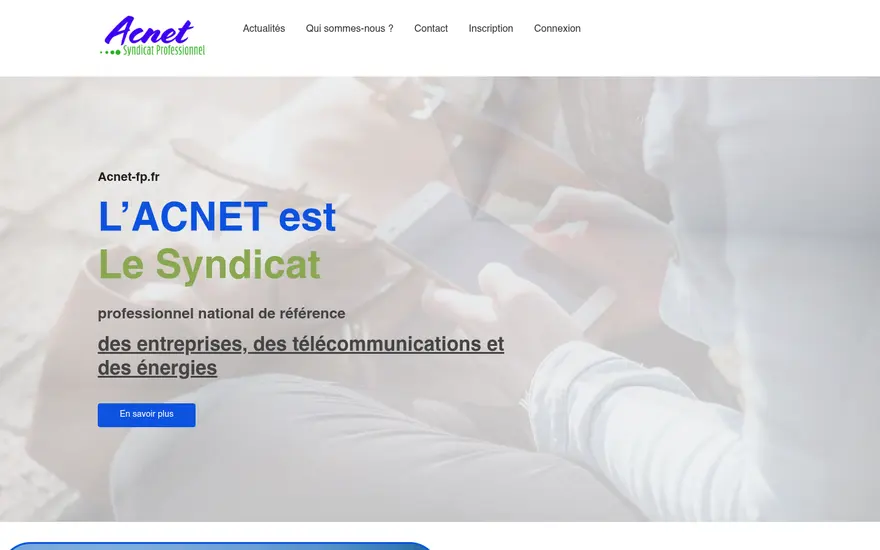 Page d’accueil du site ACNET FP