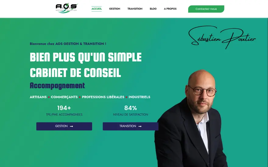 Page d’accueil du site AOS