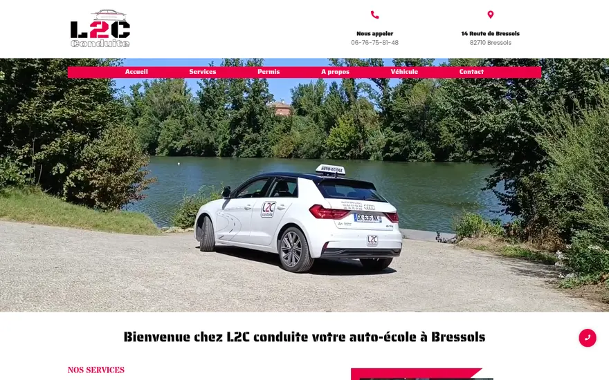 Page d’accueil du site L2C Conduite
